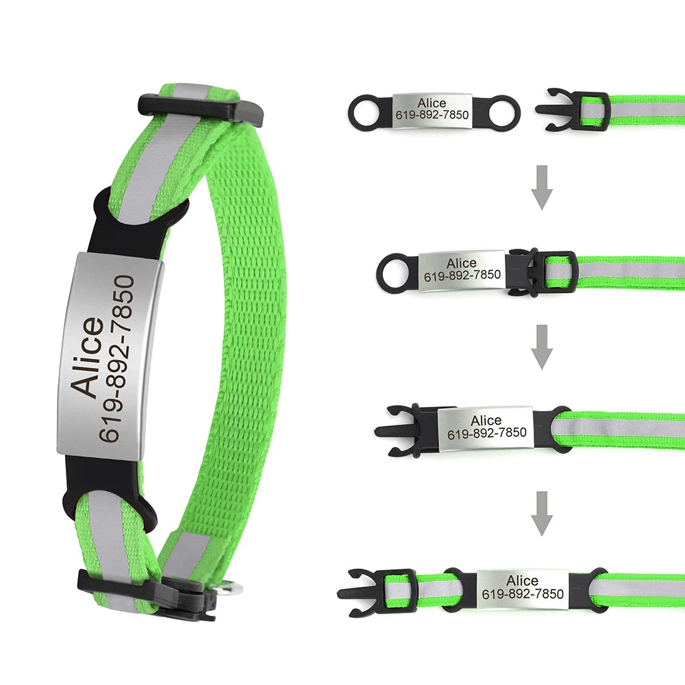 Customized Pet Collar Reflective Collar Free Engraved