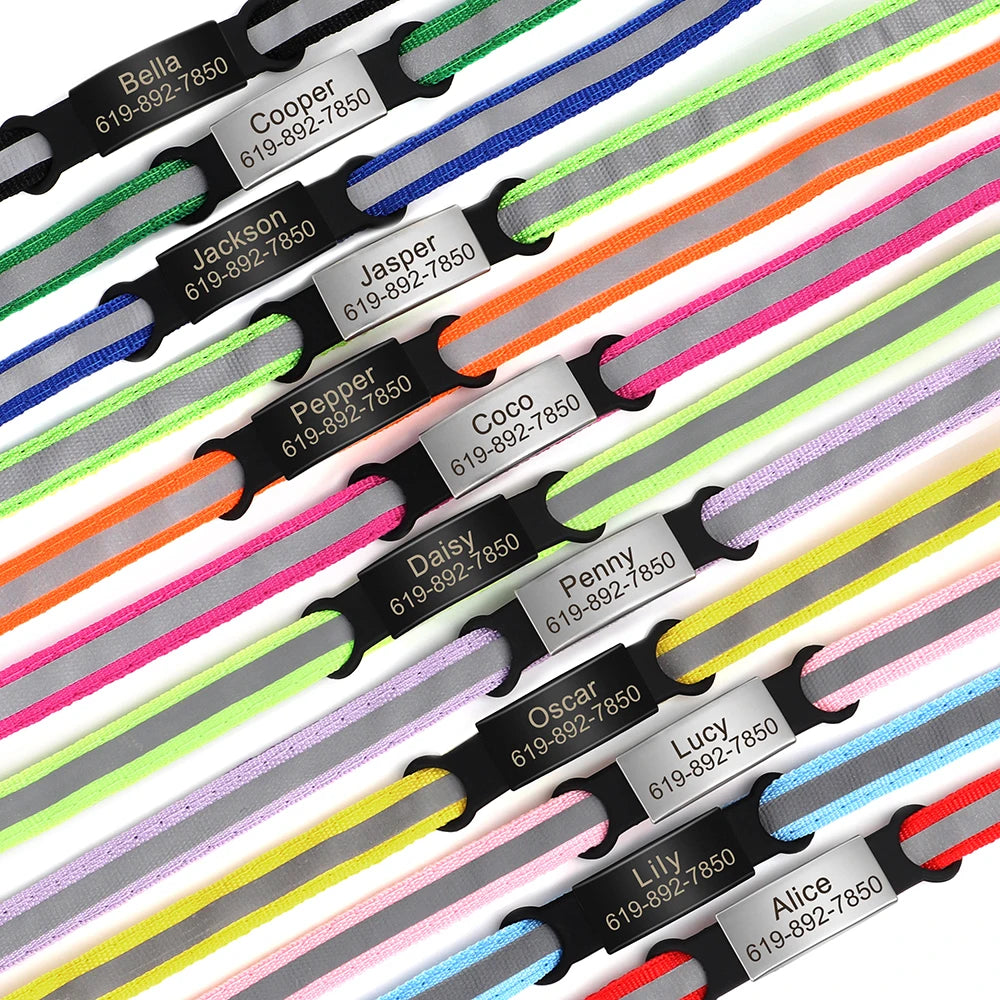 Customized Pet Collar Reflective Collar Free Engraved