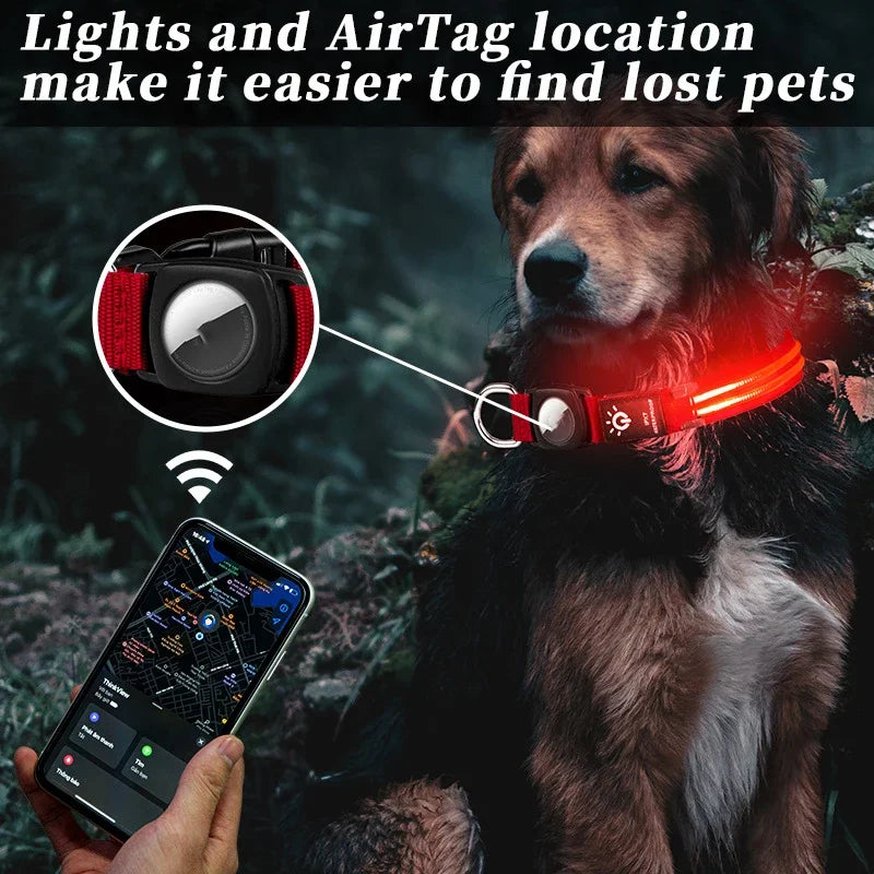 Dog and Cat Collar Airtag with LED
